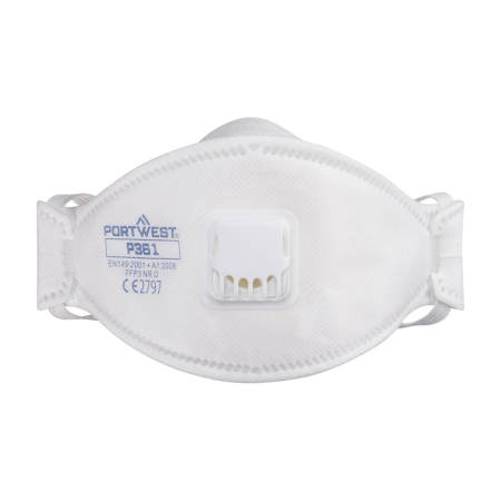 PROTECȚIE RESPIRATORIE - P361, Semimască de protecție respiratorie FFP3 pliabilă în trei din polipropilenă, cu supapă de expirație