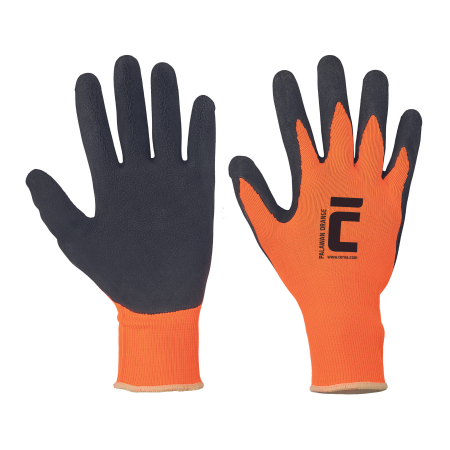 PROTECȚIA MÂINILOR - PALAWAN ORANGE, Manusi de protectie din nylon, imersate in latex