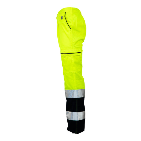 Pantaloni de lucru HI-VIS bicolori în talie din bumbac și fibre sintetice [3]