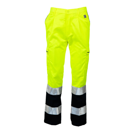 IMBRACAMINTE - Pantaloni de lucru HI-VIS bicolori în talie din bumbac și fibre sintetice