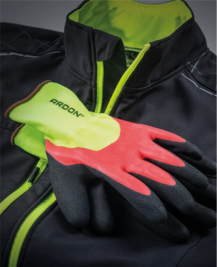 PETRAX DOUBLE, Mănuși de protecție din poliester, imersate dublu în latex și spumă de latex, grosime 1,4 mm [1]
