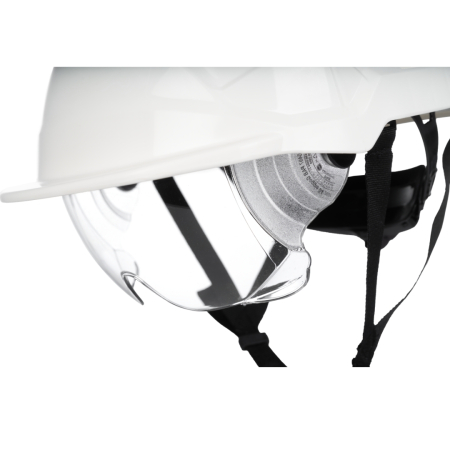 PHOENIX WIND CLEAR LENS, Cască de protecție ventilată cu ochelari integrați, calotă din ABS, suspensie din polietilenă cu chingi textile (6 puncte), reglare rapidă cu rotiță (Ratchet) [1]