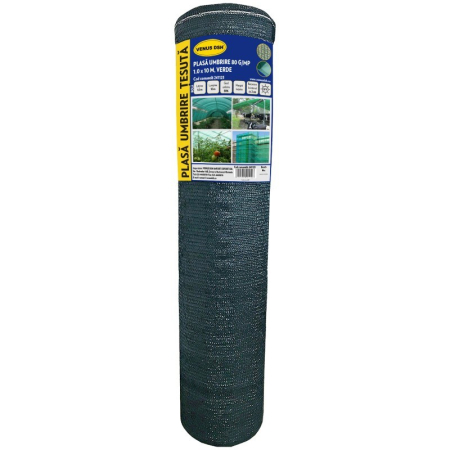 SCULE & MATERIALE - Plasă de umbrire 80 g/mp verde, rolă
