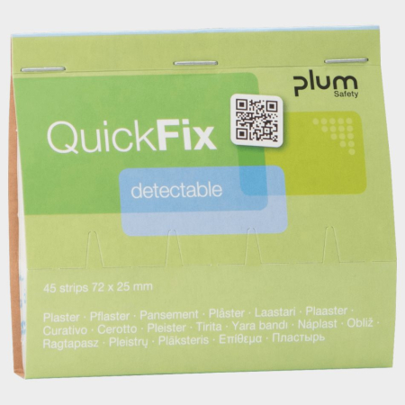 PLUM QUICKFIX REFILL, Plasturi textile albaștri detectabili cu folie metalică, 45 buc [2]