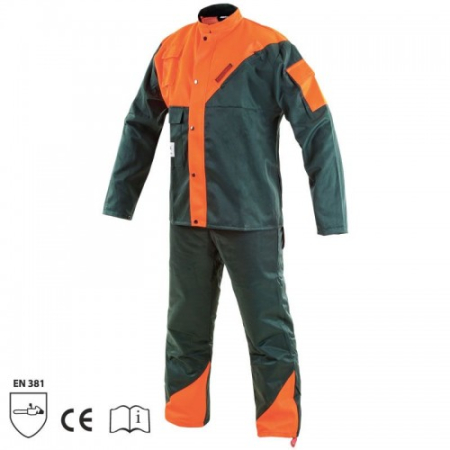 Îmbrăcăminte ANTICHIMICĂ | MULTIRISC - PLUTO, Costum forestier anti-tăiere din tercot, 280 g/mp