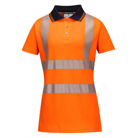 Îmbrăcăminte REFLECTORIZANTĂ (HI-VIS) - LW72, Tricou HI-VIS polo pentru femei, din tercot, 175 g/mp