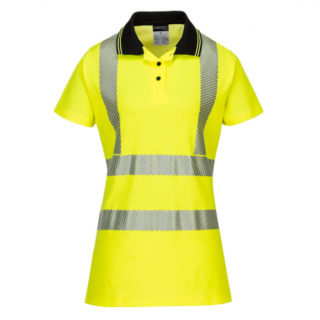 Îmbrăcăminte REFLECTORIZANTĂ (HI-VIS) - LW72, Tricou HI-VIS polo pentru femei, din tercot, 175 g/mp