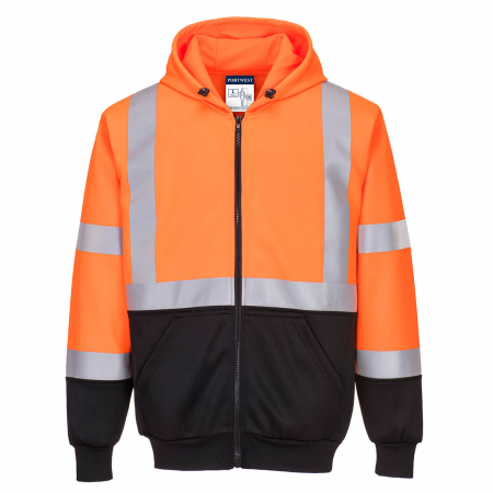 Tricouri si bluze reflectorizante (HI-VIS) - PORTWEST B315, Hanorac HI-VIS bicolor cu glugă, din poliester și bumbac, 300 g/mp