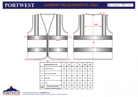 PORTWEST C375, Vestă reflectorizantă Hi-Vis cu bretele, din poliester tricotat 124 g/mp [2]