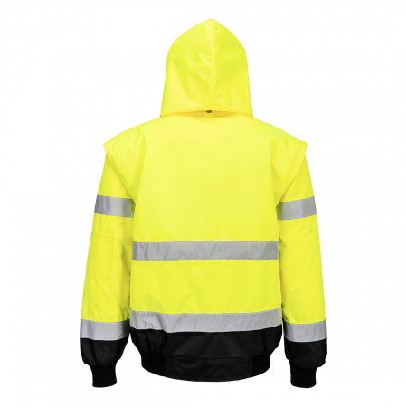 PORTWEST C465, Jachetă Bomber 3 în 1 cu contrast Hi-Vis, 100% poliester 300D Oxford, căptușeală fleece 300g, certificare EN ISO 20471 Clasa 3 [9]