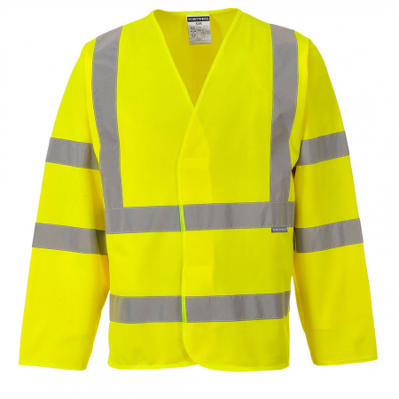 IMBRACAMINTE - PORTWEST C473, Vestă Hi-Vis cu mâneci lungi, 100% poliester tricotat 124 g/mp, certificare EN ISO 20471 Clasa 3