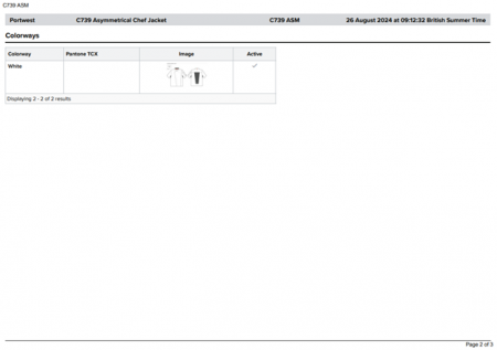PORTWEST C739, Jachetă de bucătar asimetrică MeshAir PRO, din polibumbac, 190 g/mp [3]