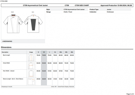 PORTWEST C739, Jachetă de bucătar asimetrică MeshAir PRO, din polibumbac, 190 g/mp [2]