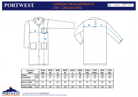 PORTWEST C852, Halat de lucru standard, din polibumbac, 245 g/mp [1]