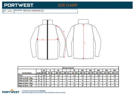 PORTWEST CD870, Jachetă WX2 Eco Softshell (2 straturi), din poliester reciclat, 280 g/mp, căptușeală micro polar fleece [2]