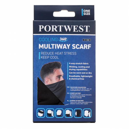 PORTWEST CS24, Eșarfă Multiway din poliester și elastan, 180 g/mp [1]