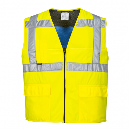 IMBRACAMINTE - PORTWEST CV02, Vesta de răcire Hi-Vis, din poliester tricot 120 g/mp, căptușeală plasă 60 g/mp, umplutură bambus și PVA 330 g/mp