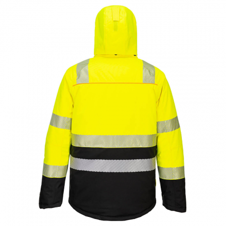 PORTWEST DX430, Jachetă Hi-Vis de iarnă Clasa 2, cu glugă detașabilă (ascunsă), din poliester stretch 150D cu membrană PU 160 g/mp; căptușeală Pongee 80 g/mp; umplutură InsulatexPro 160 g/mp [4]