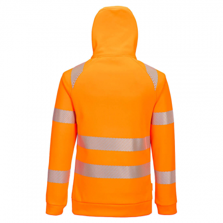 PORTWEST DX482, Hanorac HI-VIS cu glugă, fermoar 1/4, din poliester 330 g/mp [1]