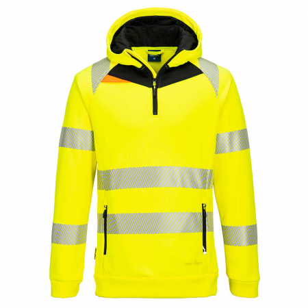 PORTWEST DX482, Hanorac HI-VIS cu glugă, fermoar 1/4, din poliester 330 g/mp [3]