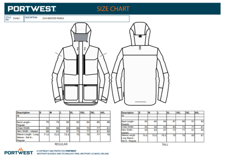 PORTWEST EV4 - 461, Geacă Parka de iarnă din poliester, 160 g/mp, căptușeală poliester 52 g/mp, căptușeală termică Insulatex 500 g/mp [2]