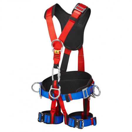 LUCRU LA ÎNĂLȚIME - PORTWEST FP19, centură de siguranță Comfort Plus 4 puncte (frontal, dorsal, lateral, suspensie), poliester/aluminiu, EN 361 / EN 358 / EN 813 / EN 1497