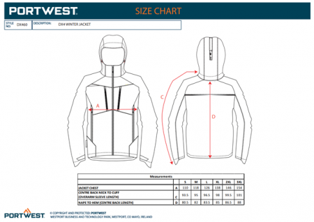PORTWEST, Jachetă de iarnă DX4, cu glugă detașabilă, din poliester stretch, 150D, 160 g/mp, căptușeală termică 140 g/mp [2]