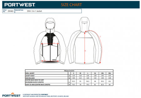 PORTWEST, Jachetă DX4 3-în-1 cu strat interior detașabil, din poliester stretch, 150D, 160 g/mp, căptușeală termică 260 g/mp [2]