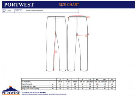 PORTWEST L450, Costum de ploaie (2 piese) Sealtex Esential, cu glugă și tiv ajustabil, din PVC/PU 330 g/mp, EN 343 [2]