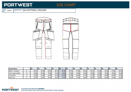 PORTWEST, Pantaloni cu pieptar Softshell DX4 cu buzunare Holster detașabile, din poliester, 315 g/mp [2]