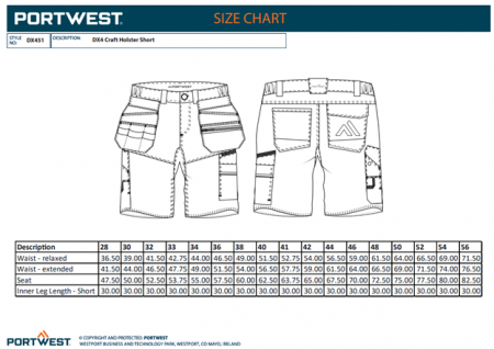 PORTWEST, Pantaloni scurți DX4 Hi-Vis cu buzunare Holster, din poliester, 270 g/mp [1]