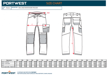 PORTWEST PW358, Pantaloni de iarnă căptușiți din polibumbac, 300 g/mp [2]