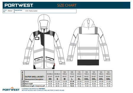 PORTWEST PW367, Jachetă HI-VIS 5-în-1, cu glugă ascunsă, din poliester cu căptușeală fleece, 400 g/mp [2]