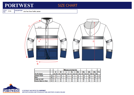 PORTWEST S166, Jachetă Lite Two-Tone Traffic, din poliester 150D Oxford, 200 g/mp [1]