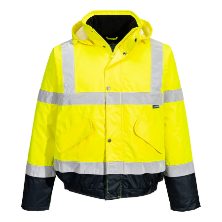 Jachete reflectorizante (HI-VIS) - PORTWEST S266, Jachetă Contrast Bomber Hi-Vis, din poliester 300D, căptușeală 230 g/mp