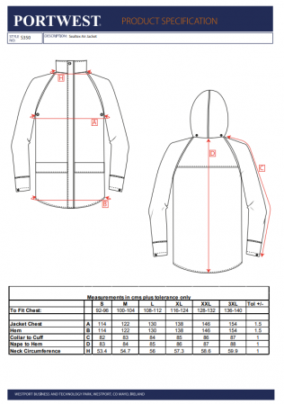 PORTWEST S350, Jachetă Sealtex Air, din poliester tricot impregnat PU, 180 g/mp [2]