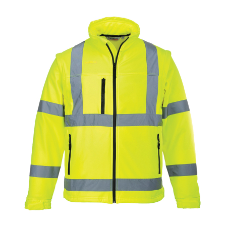 PORTWEST S428, Jachetă HI-VIS tip Softshell, cu mâneci detașabile, din poliester, 310 g/mp, căptușeală polar [3]