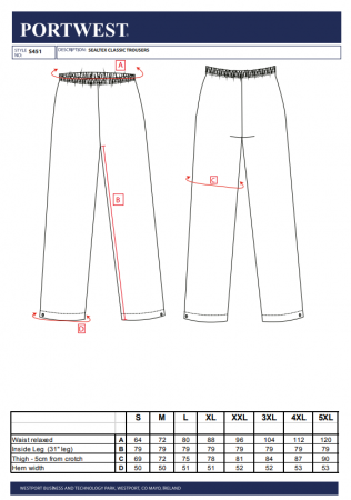 PORTWEST S451, Pantaloni Sealtex Classic, din poliester tricot impregnat PU, 200 g/mp [2]