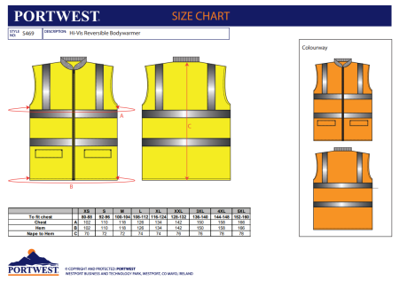 PORTWEST S469, Vestă reversibilă HI-VIS din poliester, 190 g/mp, căptușeală 200 g/mp [2]