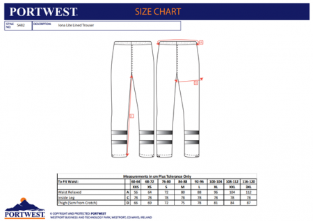 PORTWEST IONA LITE, Pantaloni căptușiți, din poliester Oxford, 190 g/mp [1]
