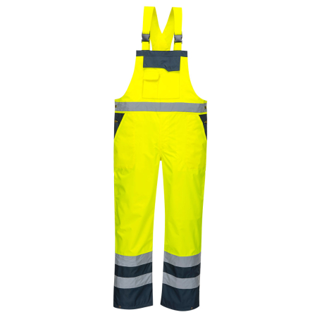 PORTWEST S488, Pantaloni cu pieptar HI-VIS necăptușiți, din poliester 300D, 190 g/mp [3]