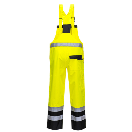 PORTWEST S488, Pantaloni cu pieptar HI-VIS necăptușiți, din poliester 300D, 190 g/mp [6]