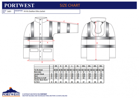PORTWEST S491, Jachetă Sealtex Ultra necăptușită, din poliester tricot cu strat superior PU, 185 g/mp [2]