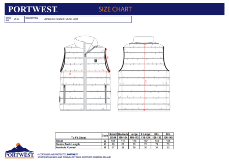 PORTWEST S549, Vesta Ultrasonic Heated Tunnel, din poliester, 65 g/mp, căptușeală 55 g/mp, umplutură Insulatex Pro 260 g/mp [2]