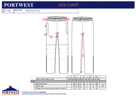 PORTWEST S556, Pantaloni impermeabili Vanquish, din poliester Oxford 600D PU 230 g/mp, EN 343 Clasa 3:3 X [2]