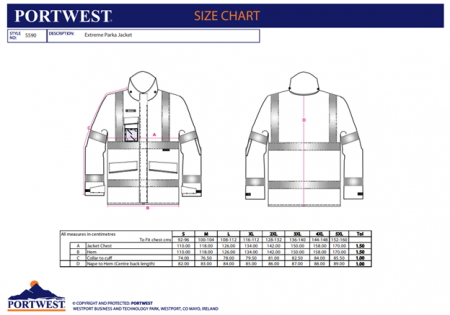 PORTWEST S590, Jachetă de ploaie Extreme Parka, impermeabilă și respirabilă, cu 8 buzunare, finisaj Texpel™ Splash Eco, 300D Oxford poliester [2]