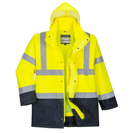 PORTWEST S768, Jachetă HI-VIS Executive 5-in-1, cu glugă ascunsă, din poliester 300D, 190 g/mp, căptușeală detașabilă 280 g/mp [2]