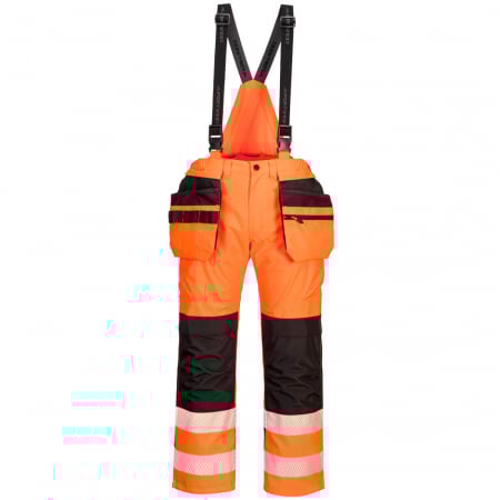 Pantaloni si salopete reflectorizante (HI-VIS) - PORTWEST PW356, Salopetă de ploaie Hi-Vis PW3, din poliester 300D, 190 g/mp, căptușeală tip plasă 60 g/mp