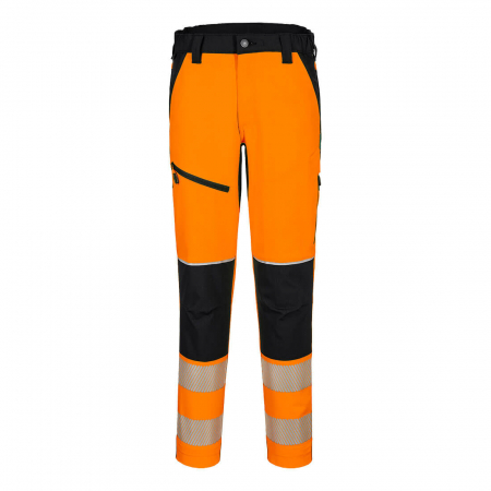 Pantaloni si salopete reflectorizante (HI-VIS) - PORTWEST T140, Pantaloni stretch Hi-Vis, din poliester și elastan, 300 g/mp