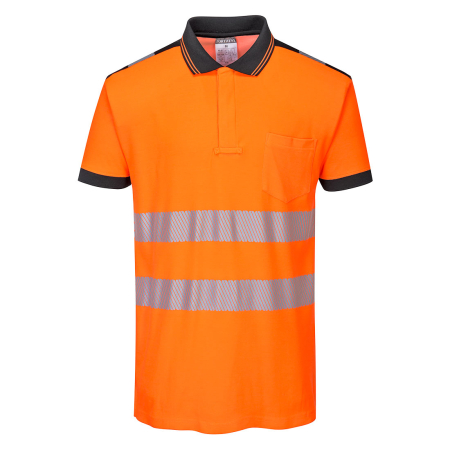 Tricouri si bluze reflectorizante (HI-VIS) - PORTWEST T180, Tricou polo HI-VIS din bumbac și poliester, 175 g/mp